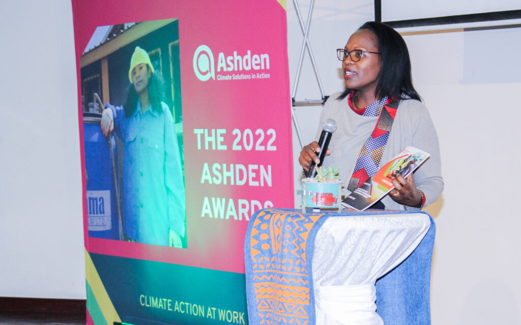 A photo of one of Ashden's trustees speaking at the 2022 Nairobi Ashden Award ceremony